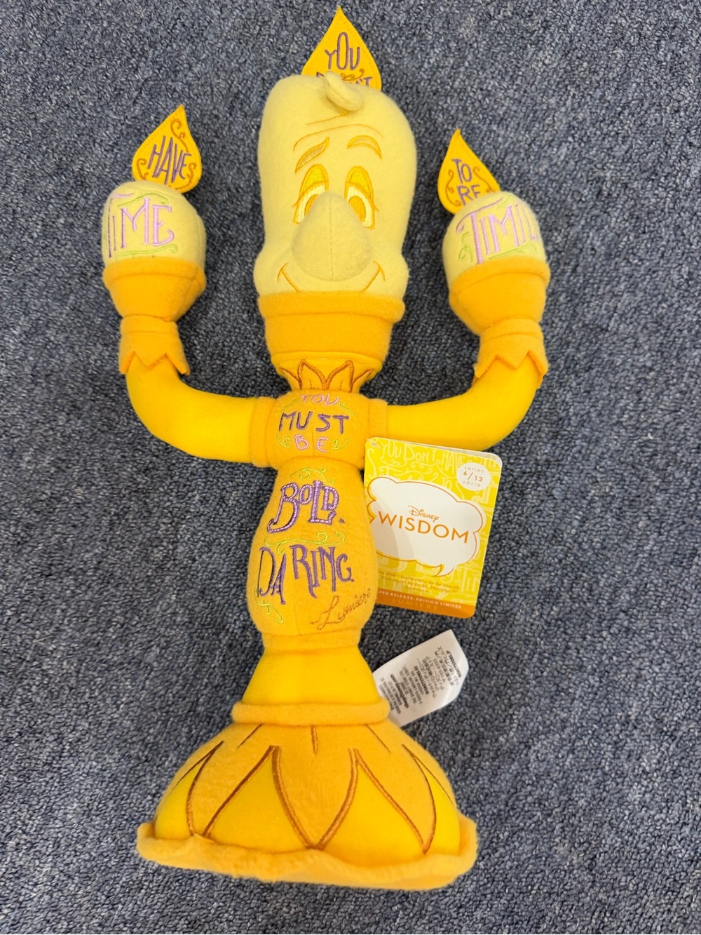 Disney Lumiere Plush Figure in Bright Yellow